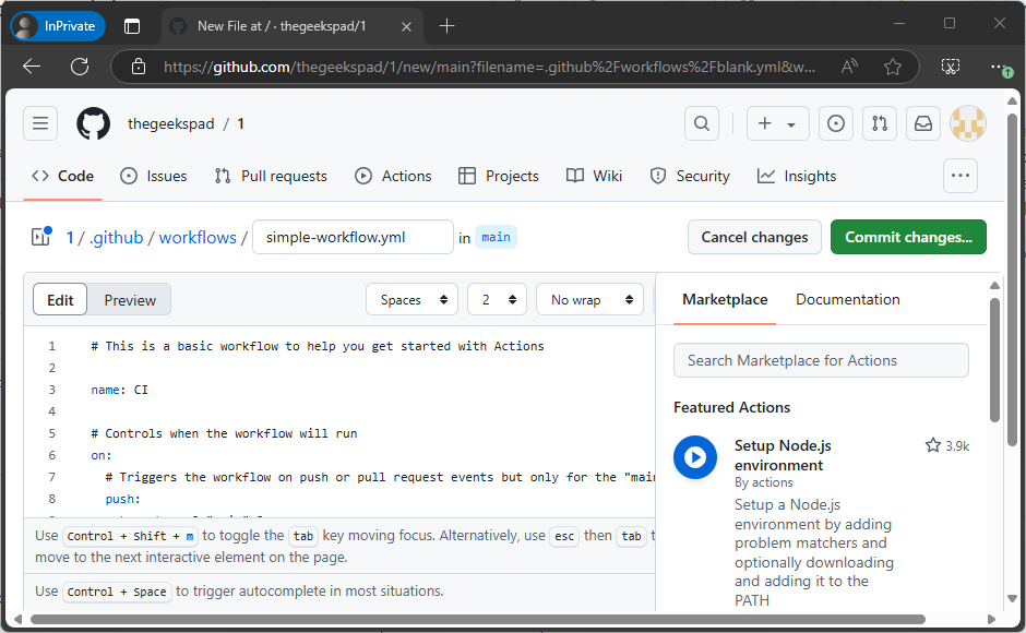 Enter Workflow Name