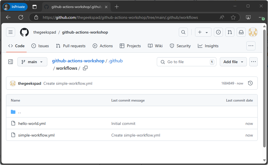 Workflow Created